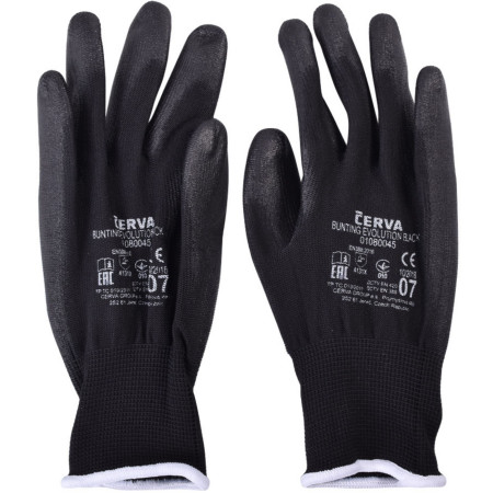 chi tiết Rukavice ČERVA Bunting Evo Black - číslo 7 (bal/12pár)