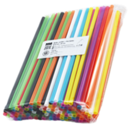detail Slámky (Brčko) Flexibilní mix 225cm x 5mm 200ks mix barev