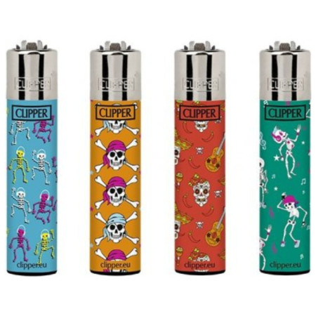 detail Clipper plynové zapalovače Colorful Skulls