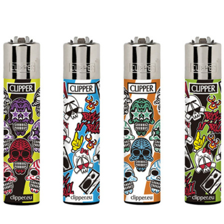 detail Clipper plynové zapalovače Triple Skull