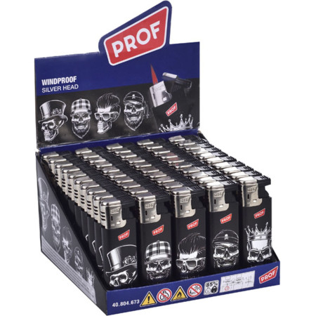 detail Prof plynové zapalovače - Silver Head (50)