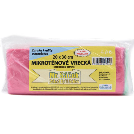 chi tiết Mr. Sáček Mikrotenové sáčky 20 x 30cm / 150ks (kart/500bal)