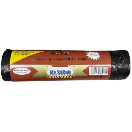 chi tiết HDPE (Mr Sáček) odpadkové pytle 60L/20ks - černé 60x70cm (60)