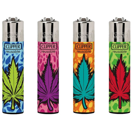 detail Clipper plynové zapalovače colored leaves