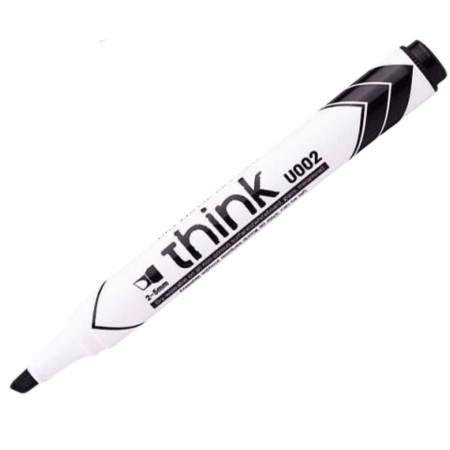 detail Deli popisovač stíratelný 2mm - Černý EU00120 (bal/12ks)