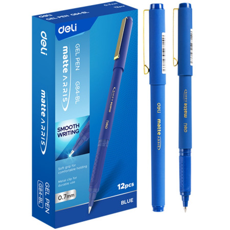 detail Deli gelové pero 0,7mm - modré EG84-BL (bal/12ks)