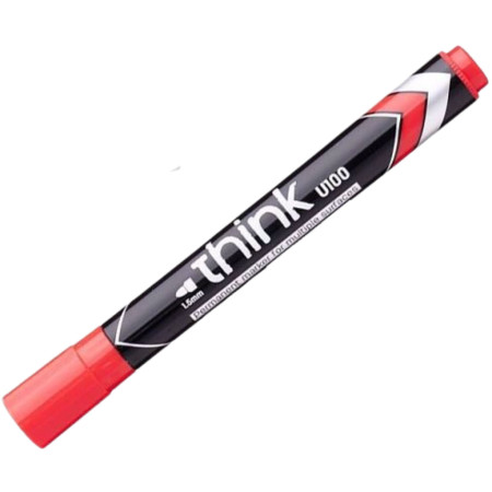 detail Deli popisovač permanentní 1,5mm Fixy - červený EU10040 (bal/12ks)
