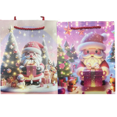 chi tiết Dárková taška Vánoční size S Santa a Vánoční stromek (bal/12ks)