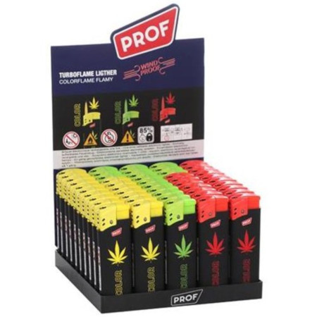 detail Prof zapalovač Turbo Cannabis Leaves Barevné (50)