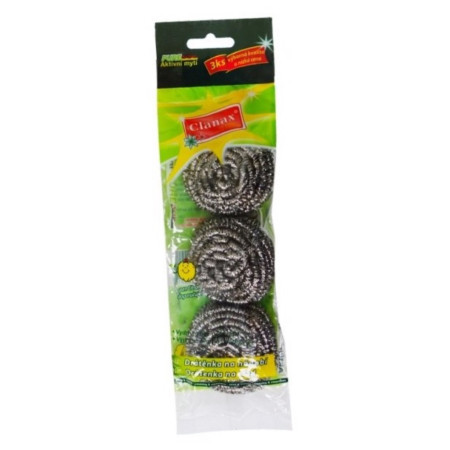 detail Drátěnka na nádobí nerez Clanax 3ks x 15g