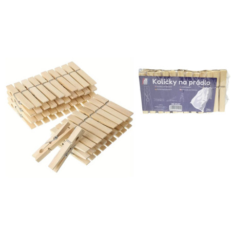 detail Kolíčky na prádlo dřevěné 24ks IMC-02492
