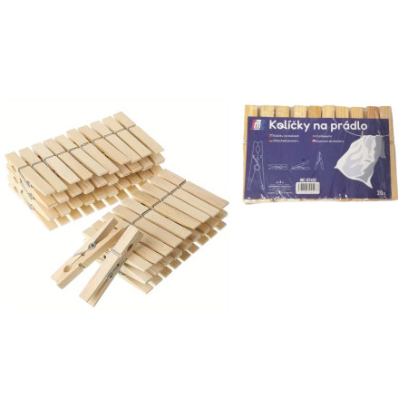 detail Kolíčky na prádlo dřevěné 20ks IMC-02493