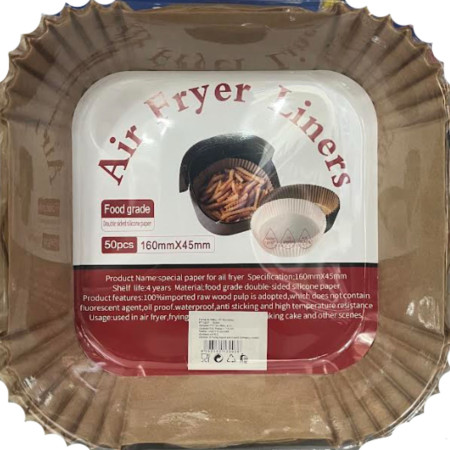 chi tiết Air Fryer Liners 50ks 16x4,5cm forma do fritézy