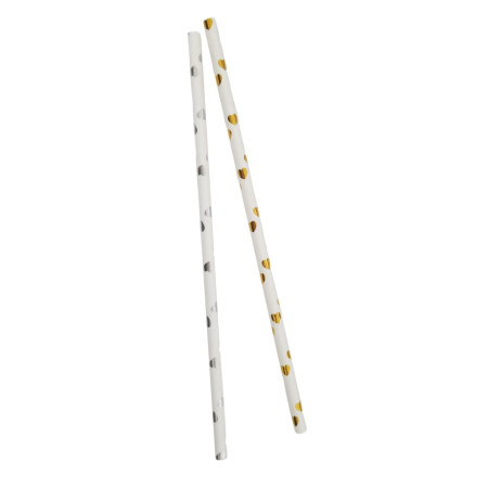 detail Brčka papírová srdíčka 6x197mm 25ks IMC-01825