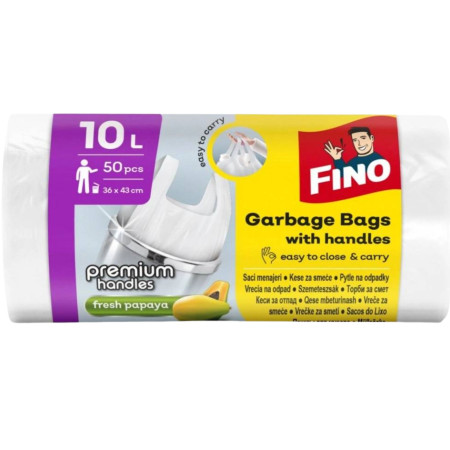 detail Fino sáčky do koše T-Handle 10L 50PSC s vůni Papaya (50)