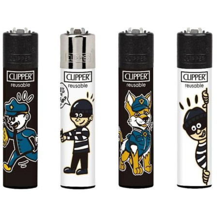 detail Clipper plynové zapalovače Cops and Robbers (24)