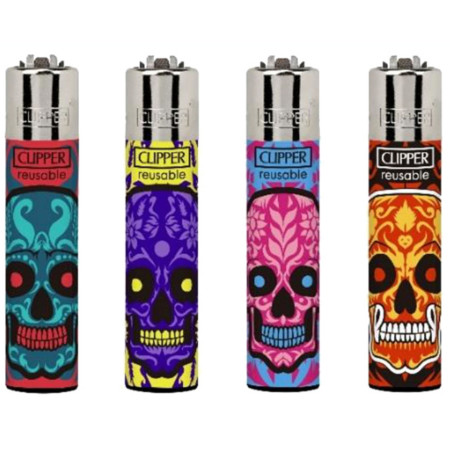 detail Clipper plynové zapalovače Marked Skulls (24)