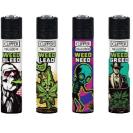 detail Clipper plynové zapalovače Weed Rhyme (24)