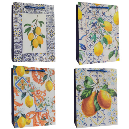 chi tiết Dárková taška 26x32x10cm Středomořské citróny IMC-06309 (bal/12ks)