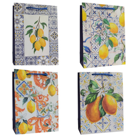 chi tiết Dárková taška 18x24x8,5cm Středomořské citróny IMC-06304 (12ks/bal)