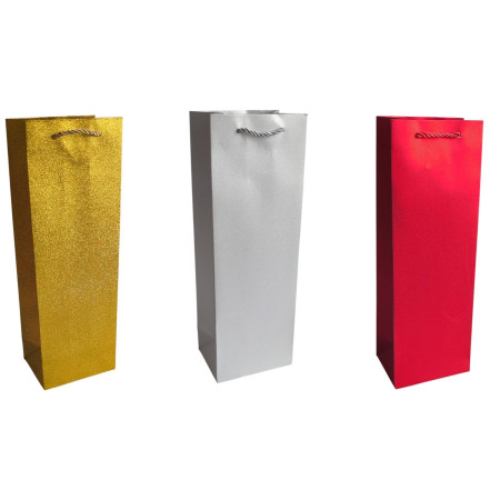 chi tiết Dárková taška na láhev 12x35x9cm Glitr efekt IMC-05140 (12ks/bal)