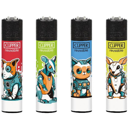 detail Clipper plynové zapalovače Animals Robots (24)