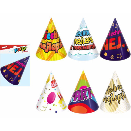 chi tiết MFP Klobouček karnevalový 6ks papírový mix č. 6