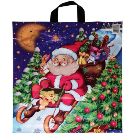 detail LDPE taška se 2 uchy - Vánoce SANTA (TUI HOA TO)