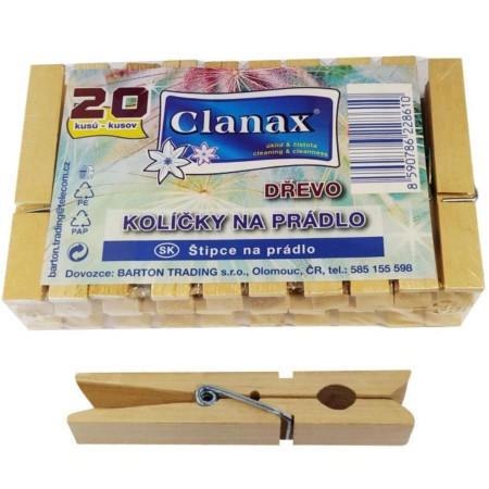 detail Clanax Kolíčky na prádlo dřevěné 20ks