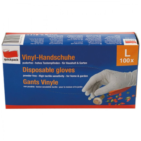 chi tiết Rukavice jednorázové vinyl Quickpack 100ks extra tenké L
