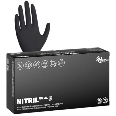 chi tiết Rukavice jednorázové nitrolové Nitril Ideal3 100ks černé S