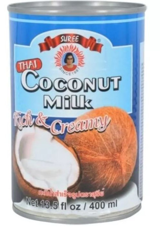 chi tiết SUREE kokosové mléko 400ml (17-19%) modrá barva