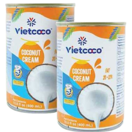 chi tiết Vietcoco kokosový krém 400ml 20-22%