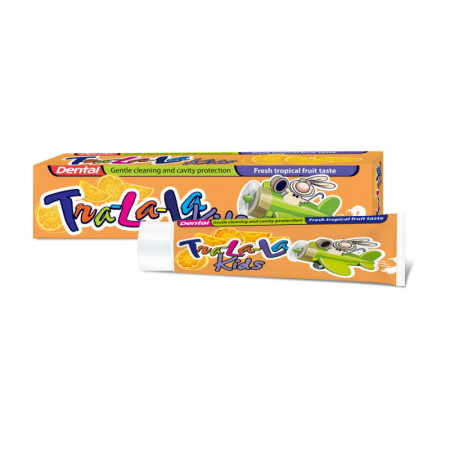 detail Dental kids (Tra la la) zubní pasta 50ml Tropical fruits (42)