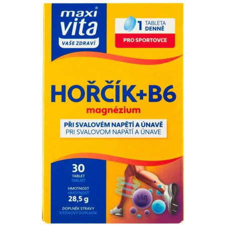 chi tiết MaxiVita Hořčík + B6 magnézium 30 tablet (10)
