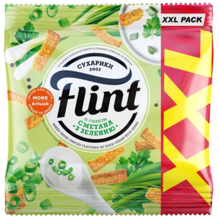 detail UKRA - Flint Suchary XXL 150g s příchutí zakysané smetany a bylinek (32)