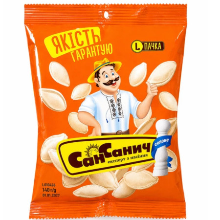 chi tiết UKRA - San Sanych dýňová semínka pražená solená 140g (24)