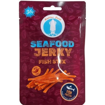 chi tiết UKRA - Nautilus Sušené proužky tresky s chilli papričkou 36g (100)