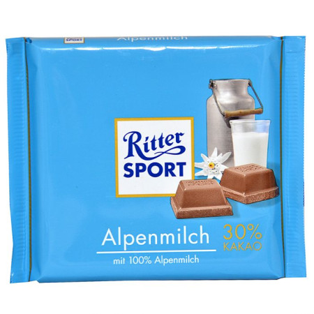 chi tiết Ritter sport čokoláda 100g Alpenmilch (mléčná čokoláda) (12)