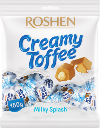 chi tiết Roshen 150g milky splash Toffee - karamely s mléčnou náplní (Creamy Toffee)