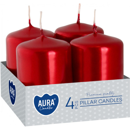 chi tiết Bispol adventní svíčky 4ks SW40x60 válec - Metalic Red (12) kód 230