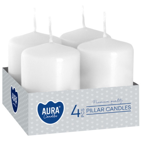 detail Bispol adventní svíčky 4ks SW40x60 válec - Nometal White bílá (12) kód 090