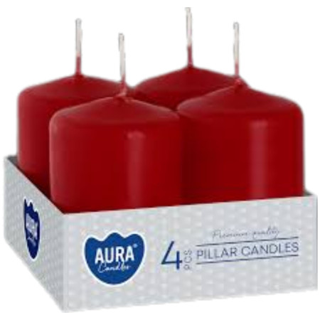 detail Bispol adventní svíčky 4ks SW40x60 válec - Nometal Bordo (12) kód 036