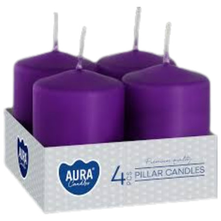 chi tiết Bispol adventní svíčky 4ks SW40x60 válec - Nometal fialová (12) kód 040