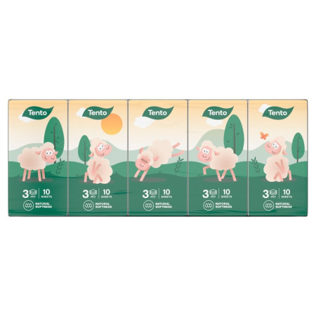 chi tiết TENTO hygienické kapesníčky 10x10 Panda Kids 3 vrstvy