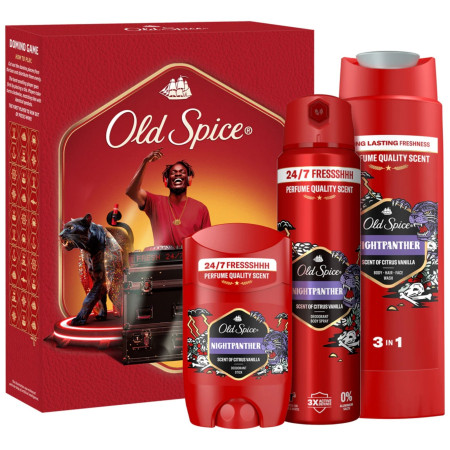 detail Old Spice kazeta 3ks Nightpanther (spr. gel 250ml+deostick 50ml+sprej 150ml) Dom
