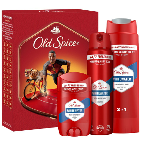 detail Old Spice kazeta 3ks Whitewater (spr. gel 250ml+deostick 50ml+sprej 150ml) Dom