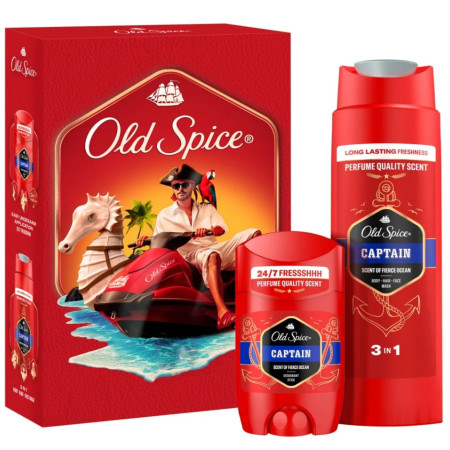chi tiết Old Spice kazeta 2ks - Captain (sprchový gel 250ml+deostick 50ml)