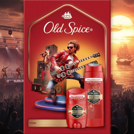 chi tiết Old Spice kazeta 2ks - Epic Legend (sprchový gel 250ml+deostick 50ml)