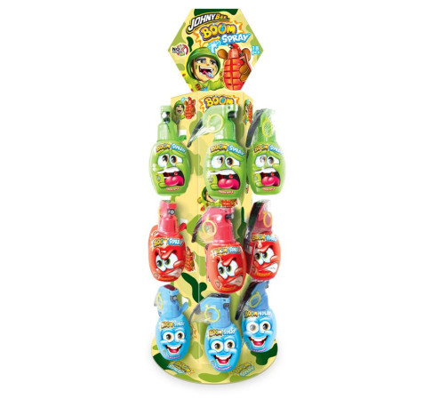 detail JohnyBee Boom sprej granát na stojanu 50ml (18)